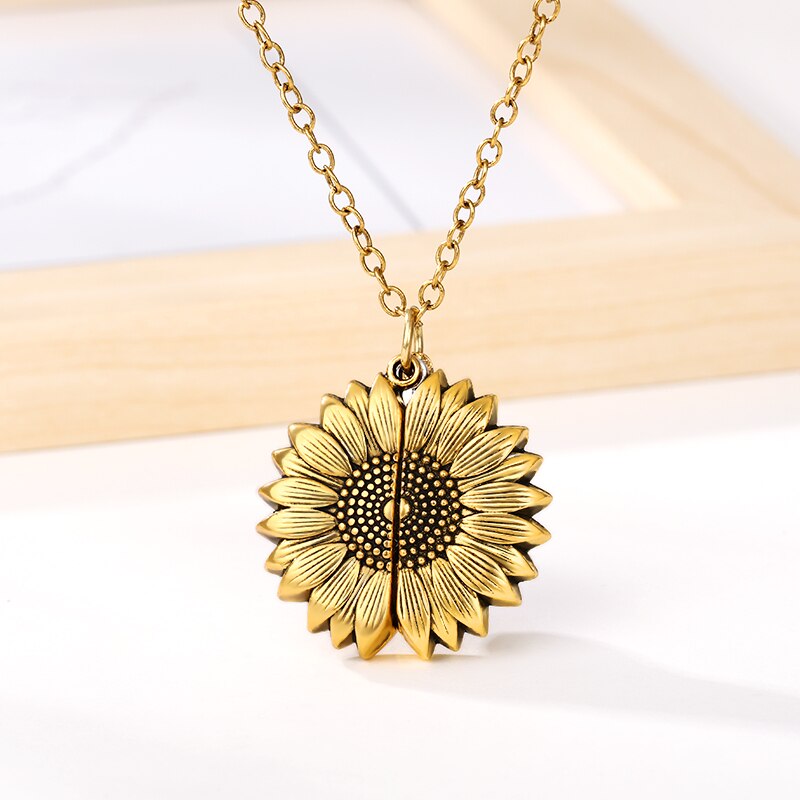 You Are My Sunshine Sunflower Necklaces For Women Gifts Rose Gold Color Fashion Jewelry - MERGE.DAY.1.FREESTYLE