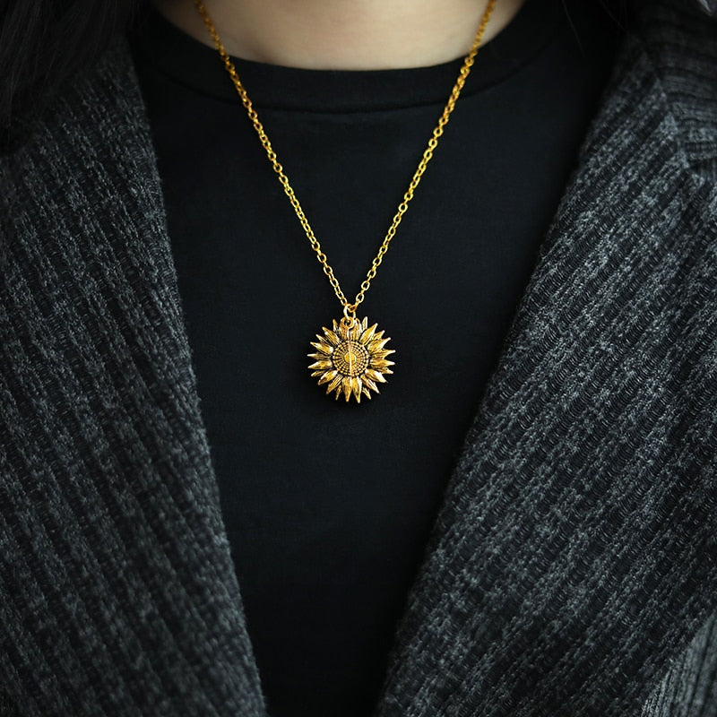 You Are My Sunshine Sunflower Necklaces For Women Gifts Rose Gold Color Fashion Jewelry - MERGE.DAY.1.FREESTYLE