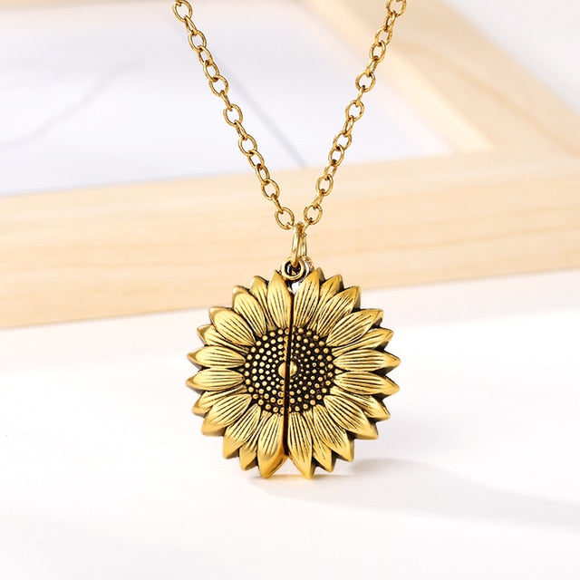 You Are My Sunshine Sunflower Necklaces For Women Gifts Rose Gold Color Fashion Jewelry - MERGE.DAY.1.FREESTYLE