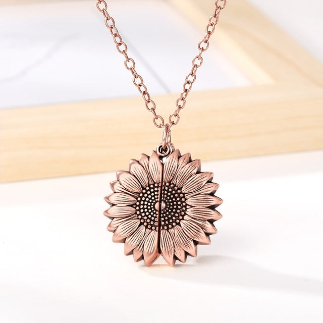 You Are My Sunshine Sunflower Necklaces For Women Gifts Rose Gold Color Fashion Jewelry - MERGE.DAY.1.FREESTYLE