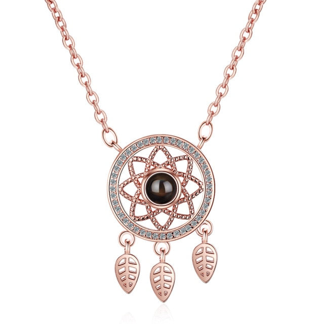 100 languages of love necklace Projection Pendant Necklace For Women Crystal Jewelry - MERGE.DAY.1.FREESTYLE
