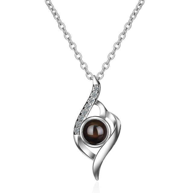 100 languages of love necklace Projection Pendant Necklace For Women Crystal Jewelry - MERGE.DAY.1.FREESTYLE
