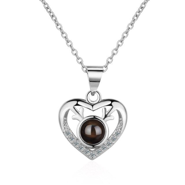 100 languages of love necklace Projection Pendant Necklace For Women Crystal Jewelry - MERGE.DAY.1.FREESTYLE