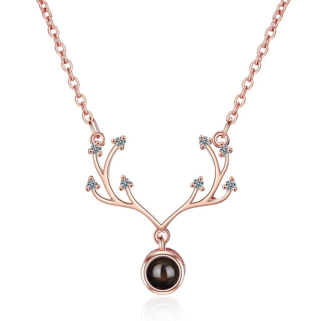 100 languages of love necklace Projection Pendant Necklace For Women Crystal Jewelry - MERGE.DAY.1.FREESTYLE