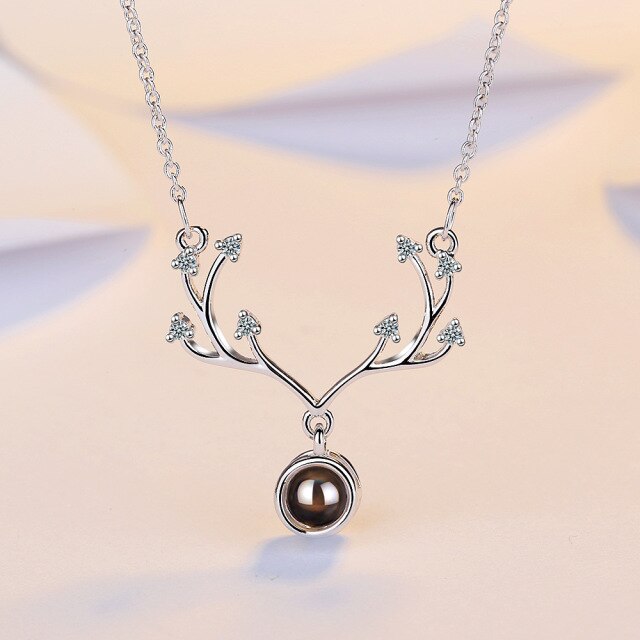 100 languages of love necklace Projection Pendant Necklace For Women Crystal Jewelry - MERGE.DAY.1.FREESTYLE