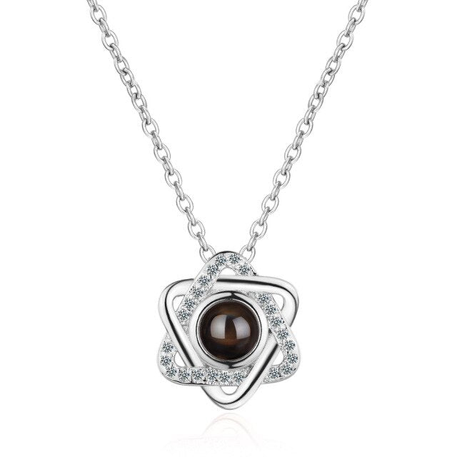 100 languages of love necklace Projection Pendant Necklace For Women Crystal Jewelry - MERGE.DAY.1.FREESTYLE