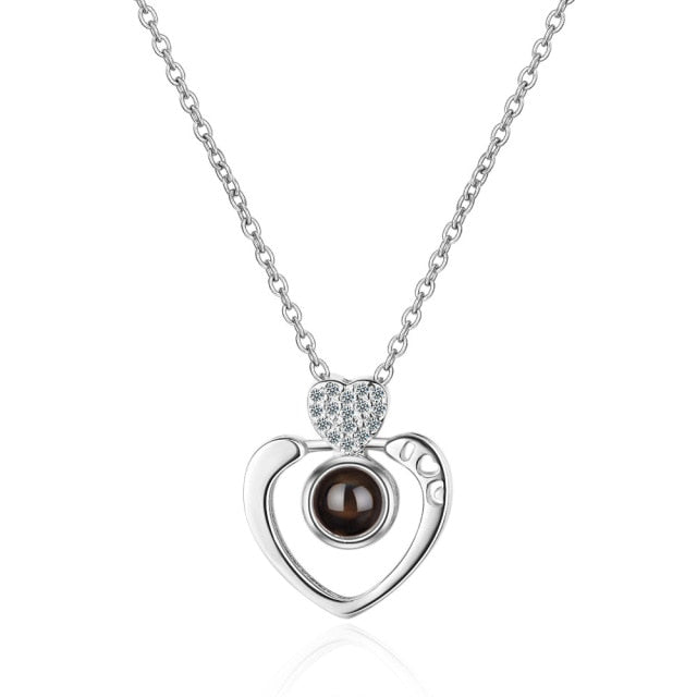 100 languages of love necklace Projection Pendant Necklace For Women Crystal Jewelry - MERGE.DAY.1.FREESTYLE