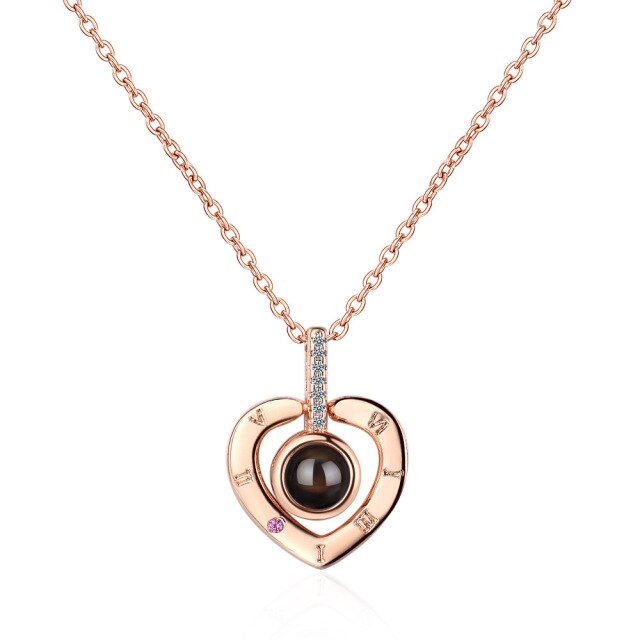 100 languages of love necklace Projection Pendant Necklace For Women Crystal Jewelry - MERGE.DAY.1.FREESTYLE