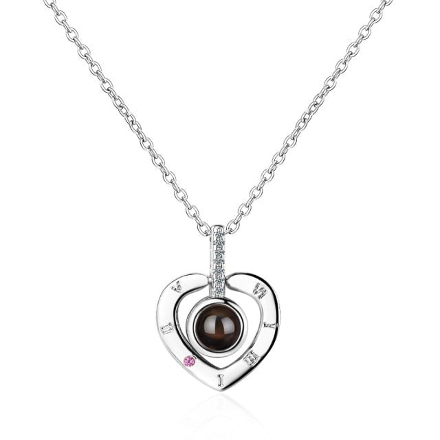 100 languages of love necklace Projection Pendant Necklace For Women Crystal Jewelry - MERGE.DAY.1.FREESTYLE