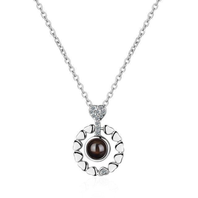 100 languages of love necklace Projection Pendant Necklace For Women Crystal Jewelry - MERGE.DAY.1.FREESTYLE