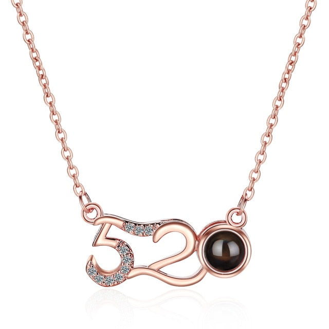 100 languages of love necklace Projection Pendant Necklace For Women Crystal Jewelry - MERGE.DAY.1.FREESTYLE