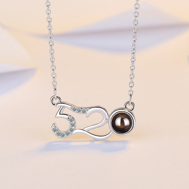 Collar "100 idiomas de amor", colgante de proyección para mujer, joyería de cristal