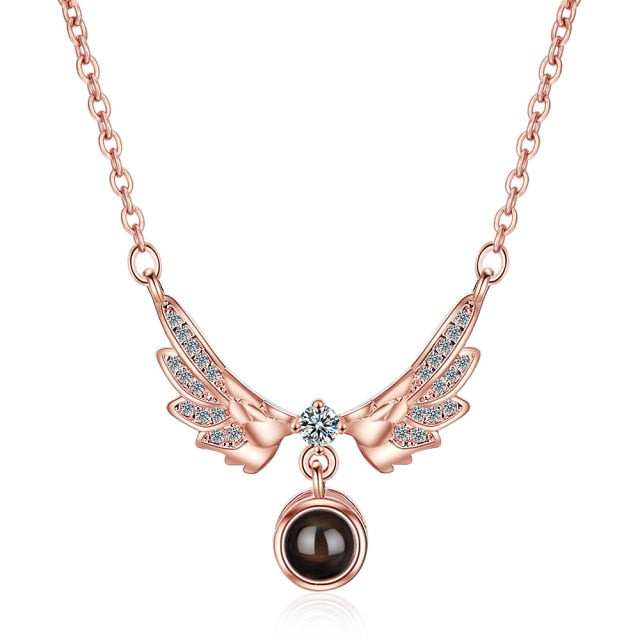 100 languages of love necklace Projection Pendant Necklace For Women Crystal Jewelry - MERGE.DAY.1.FREESTYLE