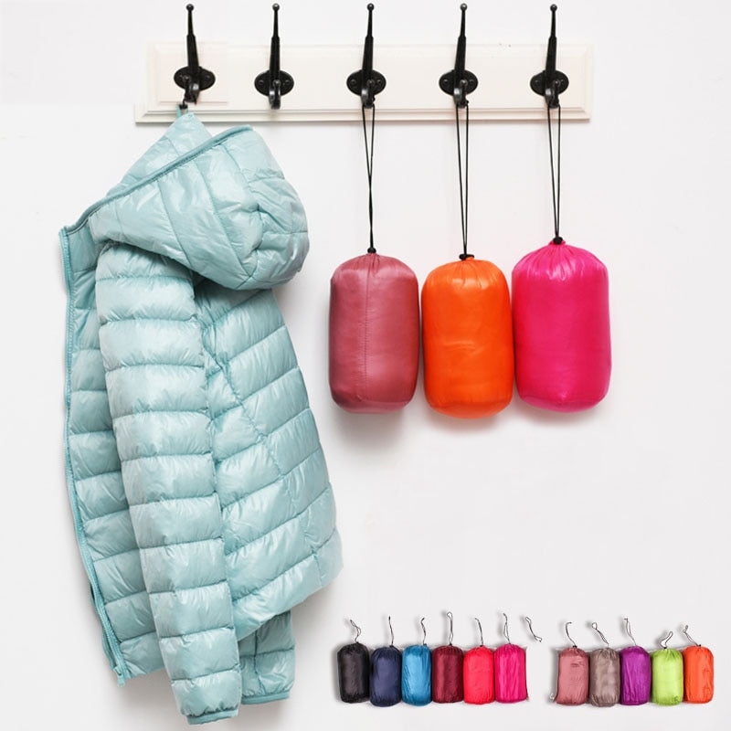 90% Ultra light duck down jackets women 2021 new Hooded winter Hooded coat - MERGE.DAY.1.FREESTYLE