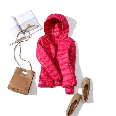 90% Ultra light duck down jackets women 2021 new Hooded winter Hooded coat - MERGE.DAY.1.FREESTYLE