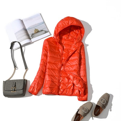 90% Ultra light duck down jackets women 2021 new Hooded winter Hooded coat - MERGE.DAY.1.FREESTYLE