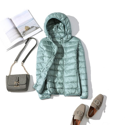 90% Ultra light duck down jackets women 2021 new Hooded winter Hooded coat - MERGE.DAY.1.FREESTYLE