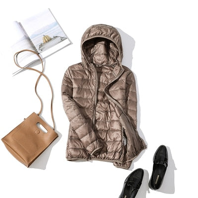 90% Ultra light duck down jackets women 2021 new Hooded winter Hooded coat - MERGE.DAY.1.FREESTYLE