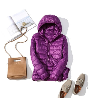 90% Ultra light duck down jackets women 2021 new Hooded winter Hooded coat - MERGE.DAY.1.FREESTYLE