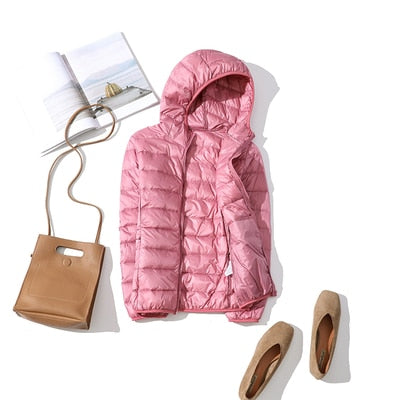 90% Ultra light duck down jackets women 2021 new Hooded winter Hooded coat - MERGE.DAY.1.FREESTYLE