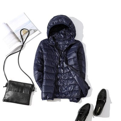 90% Ultra light duck down jackets women 2021 new Hooded winter Hooded coat - MERGE.DAY.1.FREESTYLE