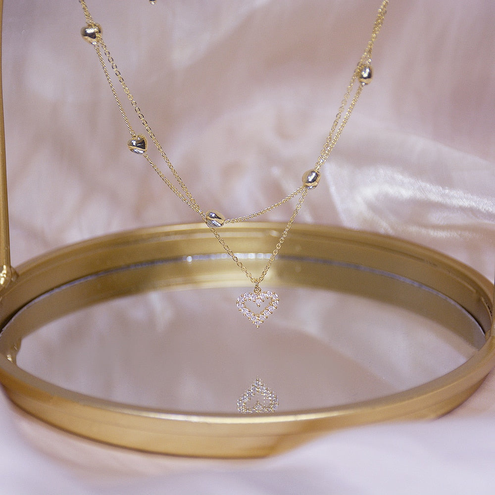white gold heart necklace - MERGE.DAY.1.FREESTYLE
