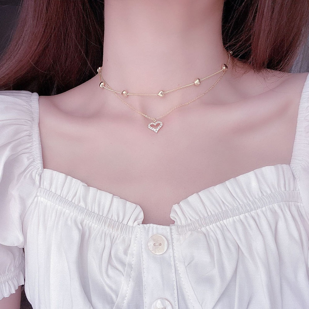 white gold heart necklace - MERGE.DAY.1.FREESTYLE