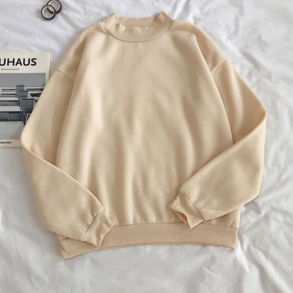 O-neck Hoodies Women Winter Autumn Pullover Sweatshirt Female Pure Color Loose Tracksuit - MERGE.DAY.1.FREESTYLE