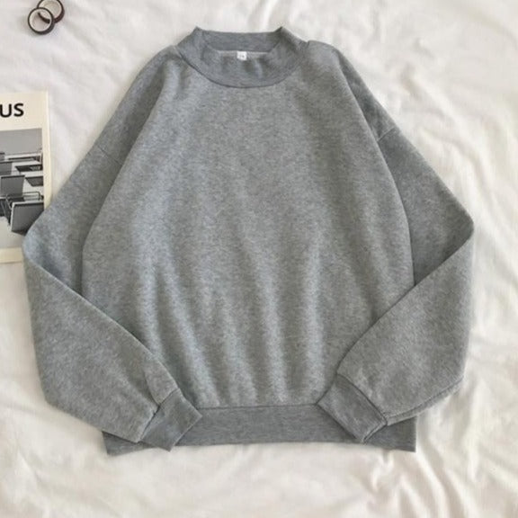 O-neck Hoodies Women Winter Autumn Pullover Sweatshirt Female Pure Color Loose Tracksuit - MERGE.DAY.1.FREESTYLE