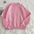 O-neck Hoodies Women Winter Autumn Pullover Sweatshirt Female Pure Color Loose Tracksuit - MERGE.DAY.1.FREESTYLE