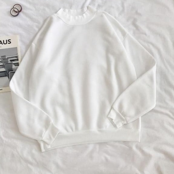 O-neck Hoodies Women Winter Autumn Pullover Sweatshirt Female Pure Color Loose Tracksuit - MERGE.DAY.1.FREESTYLE
