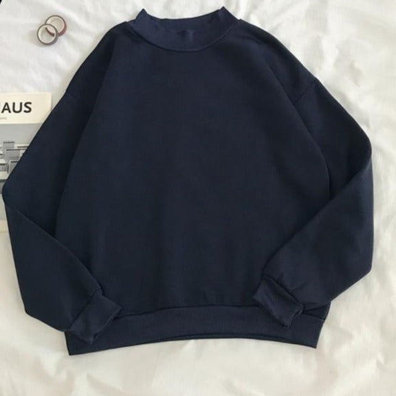 O-neck Hoodies Women Winter Autumn Pullover Sweatshirt Female Pure Color Loose Tracksuit - MERGE.DAY.1.FREESTYLE