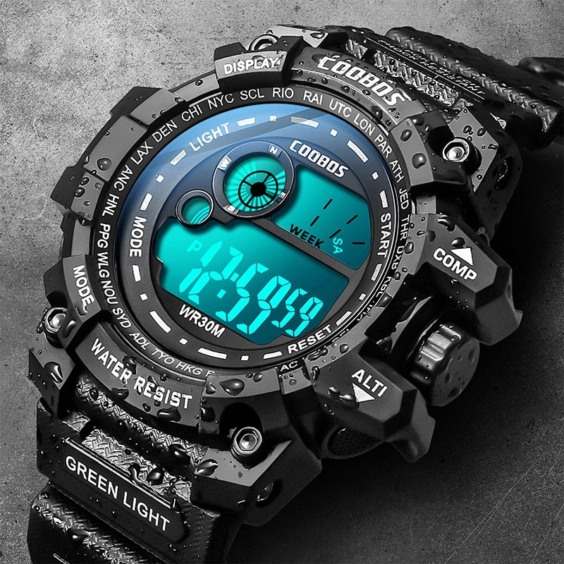 Men Sport Watch High-end Silicone Strap Military Wrist Watch Calendar Waterproof Digital Watch - MERGE.DAY.1.FREESTYLE