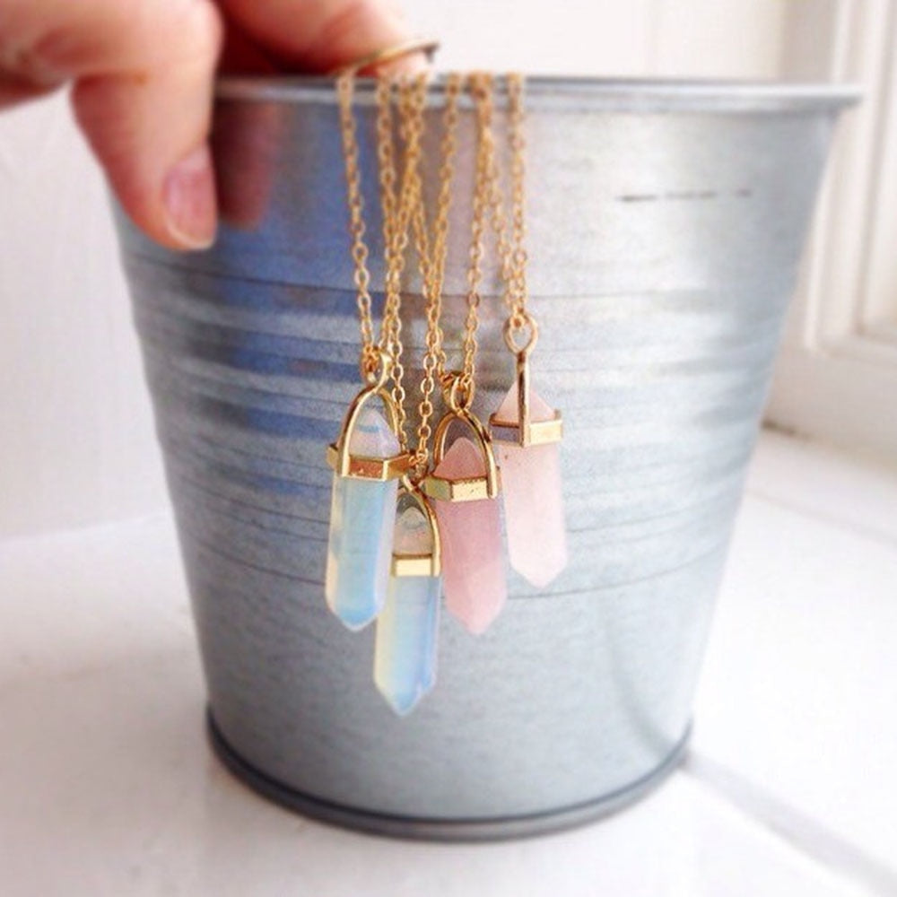nowadaysfashion Crystals Necklace Bohemian Hexagon Opal Pendant Necklace - MERGE.DAY.1.FREESTYLE