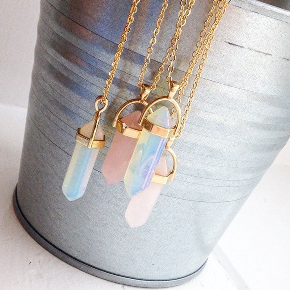 nowadaysfashion Crystals Necklace Bohemian Hexagon Opal Pendant Necklace - MERGE.DAY.1.FREESTYLE