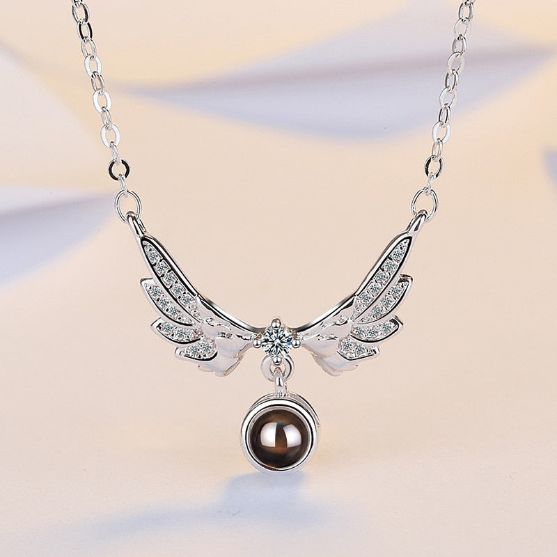 100 languages of love necklace Projection Pendant Necklace For Women Crystal Jewelry - MERGE.DAY.1.FREESTYLE