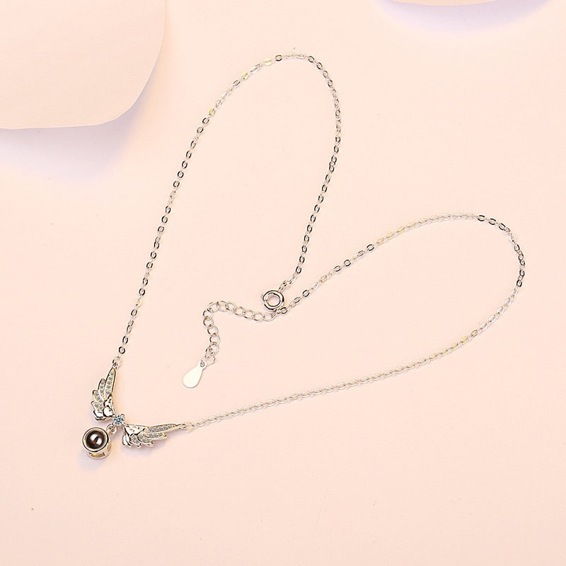 100 languages of love necklace Projection Pendant Necklace For Women Crystal Jewelry - MERGE.DAY.1.FREESTYLE