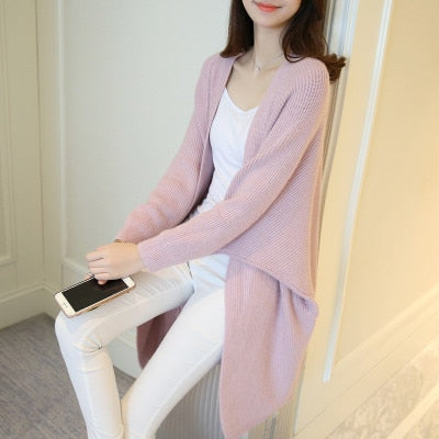 2021 Long Cardigan Women Sweater Autumn Winter Bat Sleeve Knitted Sweater - MERGE.DAY.1.FREESTYLE