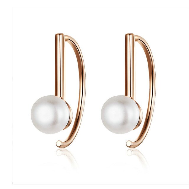 nowadaysfashion Sterling Silver Elegant Round Pure Love Pearl Drop Earrings - MERGE.DAY.1.FREESTYLE