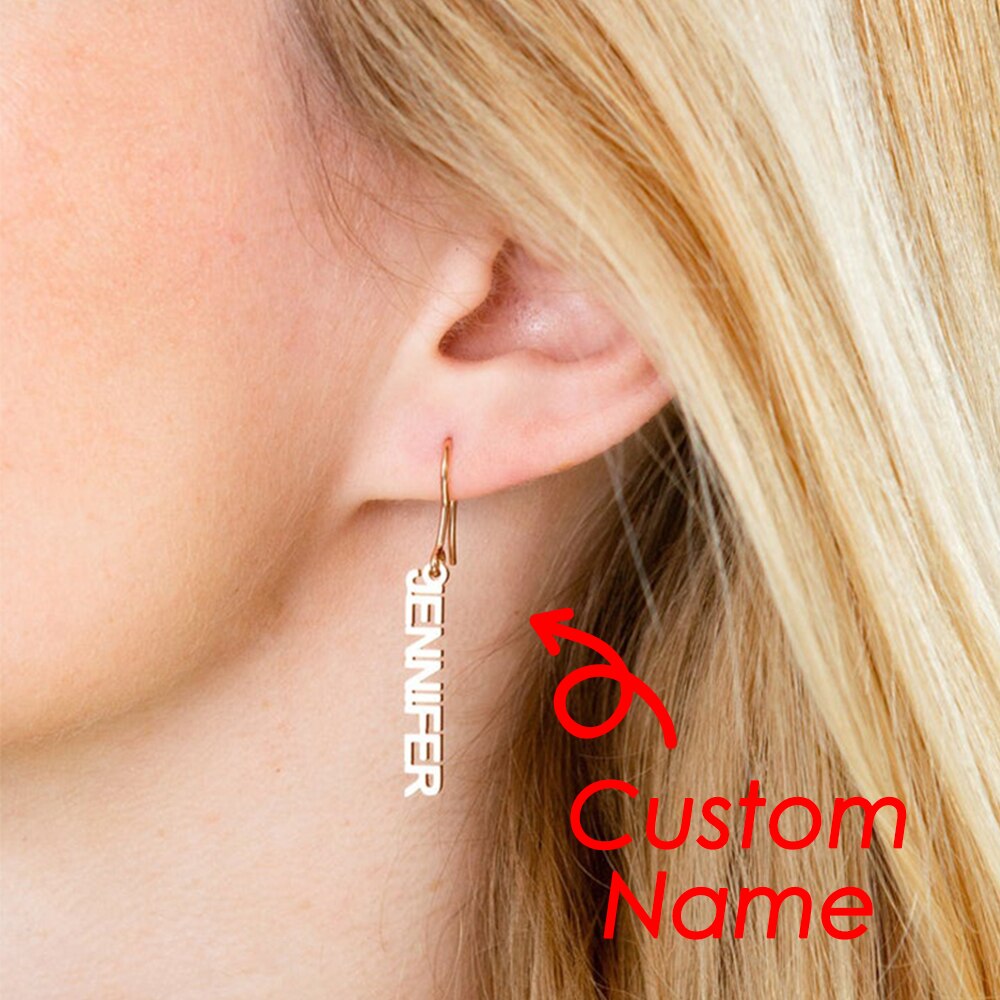 nowadaysfashion Customized Name Pendant Earrings for women Gold Personalized Letter - MERGE.DAY.1.FREESTYLE
