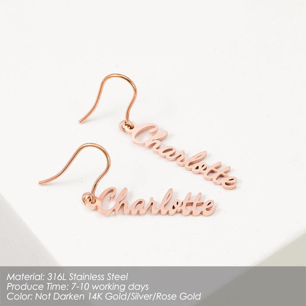 nowadaysfashion Customized Name Pendant Earrings for women Gold Personalized Letter - MERGE.DAY.1.FREESTYLE