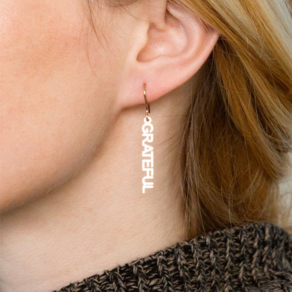 nowadaysfashion Customized Name Pendant Earrings for women Gold Personalized Letter - MERGE.DAY.1.FREESTYLE