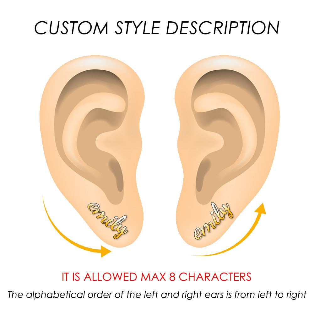 nowadaysfashion Customized Name Earrings for women Gold Personalized Letter Stud earrings - MERGE.DAY.1.FREESTYLE