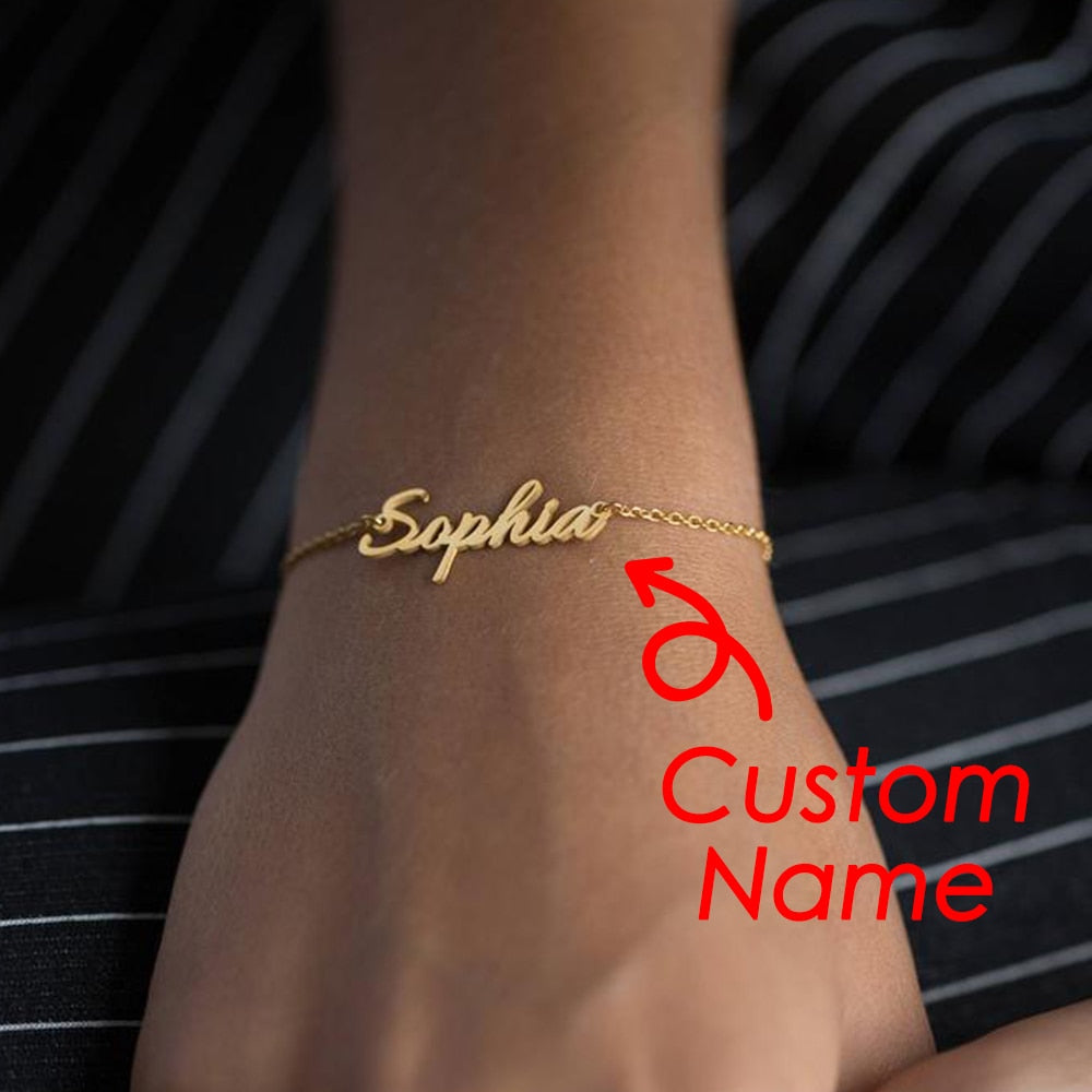 nowadaysfashion Customized Name Bracelet for women Gold Personalized Letter - MERGE.DAY.1.FREESTYLE