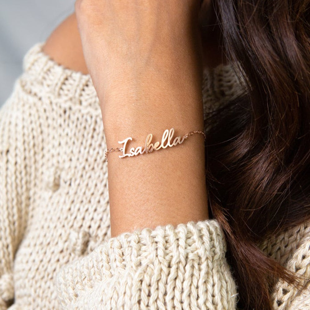 nowadaysfashion Customized Name Bracelet for women Gold Personalized Letter - MERGE.DAY.1.FREESTYLE