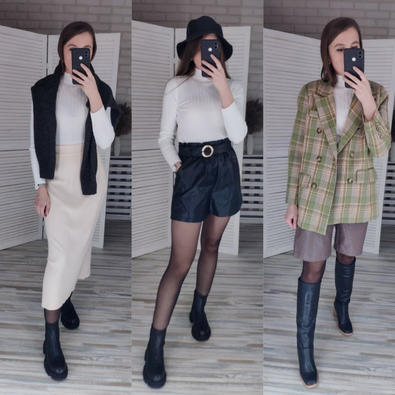 Pullover Ribbed Knitted Sweater Autumn Winter Clothes Women 2021 High Neck Long Sleeve - MERGE.DAY.1.FREESTYLE