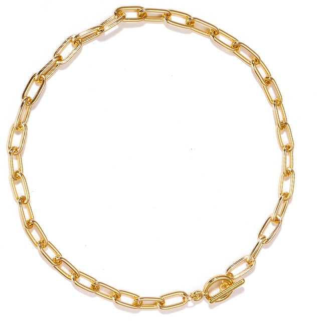 Gold Plated Necklaces Choker for Women, - MERGE.DAY.1.FREESTYLE