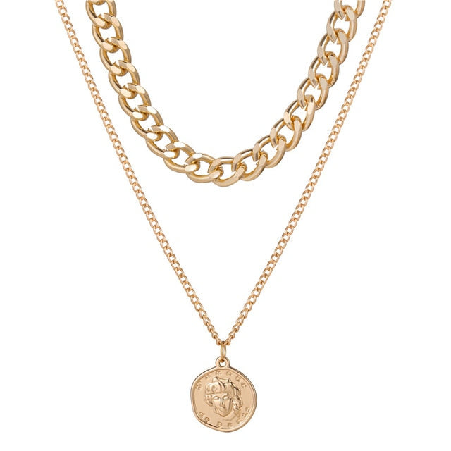 Gold Plated Necklaces Choker for Women, - MERGE.DAY.1.FREESTYLE
