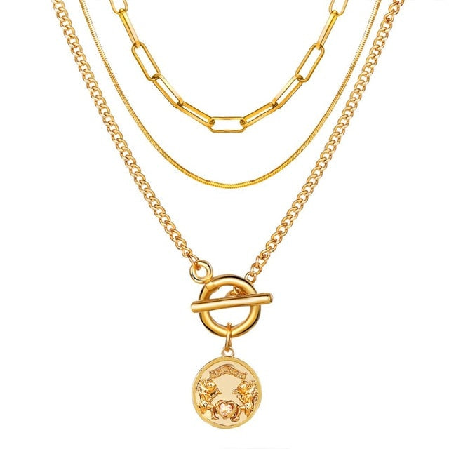 Gold Plated Necklaces Choker for Women, - MERGE.DAY.1.FREESTYLE