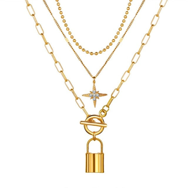 Gold Plated Necklaces Choker for Women, - MERGE.DAY.1.FREESTYLE